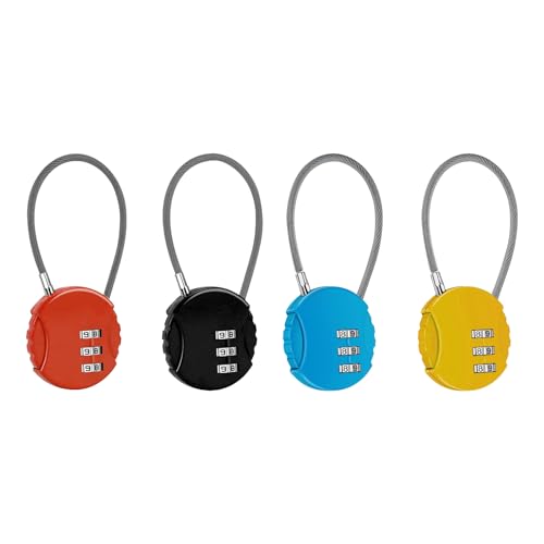 Padlocks with Code - 4-Pack Combination Padlock Set, 3-Digit Resettable, Ideal for Locker Padlocks, Cabinets, Suitcases, Gym, School, Outdoor, Weatherproof