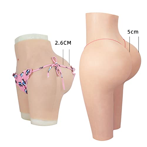 Np Yuerugou Silicone Vagina Panty Realistico Glutei Più Spessi Di 5 Cm Per Trans Donna Transgender Travestito Crossdressing Vagina Realistica (Canale Vaginale, Color4 Dark Skin) - 2