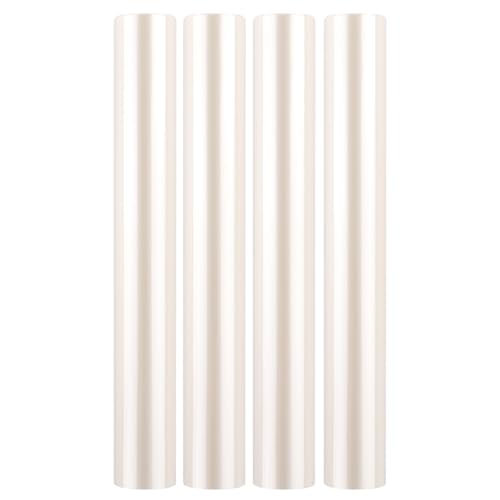 Briartw 4 Rolls Pearlescent White Glimmer Hot Foil Roll Bundle for Crafts,Heat Activated Foil for Glimmer Hot Foil System/Heat Foil Pen,6inx9.84ft Heat Transfer Foil Roll,Foil Transfer Sheets