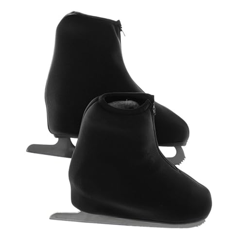 Housses de patins à glace noires avec fermeture éclair élastique pour hockey et patinage