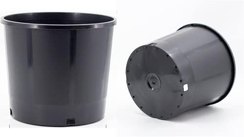 Black Nursery Pots, 3 Gal 5 PCS Pack, Plastic Garden Planters, Pots for Flower Seedlings, PP Injection Molded, Indoor Outdoor Plants Seedlings