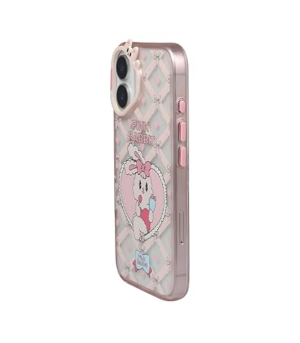 Image of Pink Rabbit Case Cover for iPhone 16 | Cute Animal Design | Soft TPU Back Cover | Slim Fit & Shockproof | Anti-Scratch Finish | Lightweight Protective Case