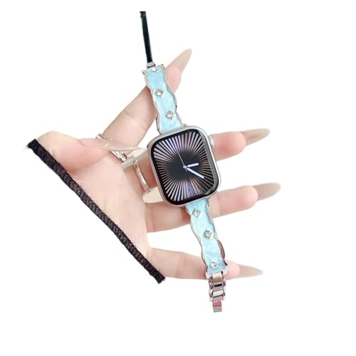 Bracelet en émail luxueux pour montre connectée 42mm 45mm 46mm de haute finition