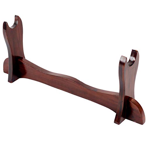 Mythrojan Solid Wood Sword Stand Medieval Sword Wall Mount Samurai Sword Display Stand Katana Sword Holder Gladiator Sword Wall Display Crusader Sword Stand Knife Stand for Display - One Tier Stand