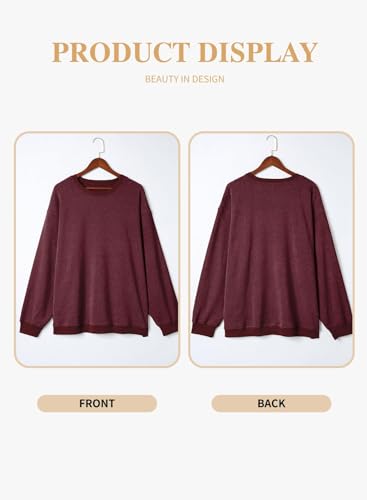 Image of Eytino Women Plus Size Sweatshirt Oversized Crew Neck Long Sleeve Tops