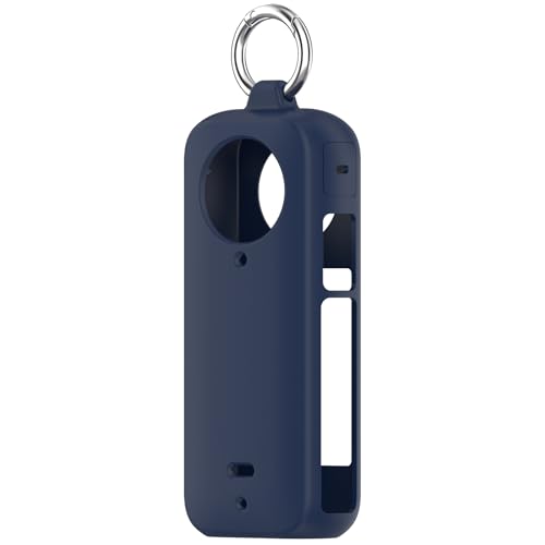 Image of Wisely Cover with Ring Holder for Insta 360 X3 Soft Case Anti-Scratch TPU Skin Camera Cover for Insta 360 X3 Anti-Slip Snug-fit Housing - Navyblue (Not Include Insta360 X3)