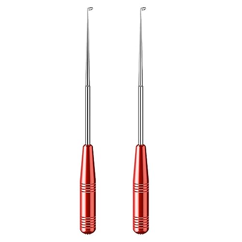 Fishing Unhooking Disgorger, 2 Pcs Stainless Steel Fishing Hook Quick Removal Device, Fish Hook Security Extractor for River Fising Sea Fishing (Red)