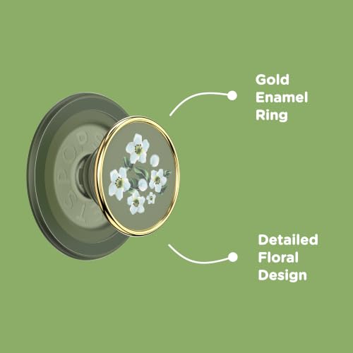 PopSockets Handygriff für MagSafe, Magnetischer Halter- Blütenrelief – Ansicht 4