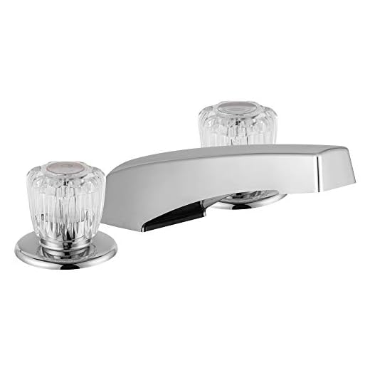 Dura Faucet Economical Widespread Garden Tub or Filler Faucet - Crystal Acrylic Knob Handles (Chrome Polished)