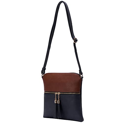 Image of Solene Womens Lightweight Medium Crossbody Purse with Tassel, Perfect Size Crossbody Bags for Daily Use, travel