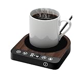 Kyerlish カップウォーマー コーヒーウォーマー 保温コースター マグカップウォーマー ドリンクウォーマー 【新登場プレゼント・5段階温度設定・最高85℃】 静音 保温 ４つ保温モード 13cm広い加熱面 自動電源オフ 水/お茶/コーヒー/牛乳など飲み物 加熱コースター オフィス/家庭用 誕生日/クリスマス 友達/家族へのプレゼント PSE安全認証済み AC100V/40W（木目）