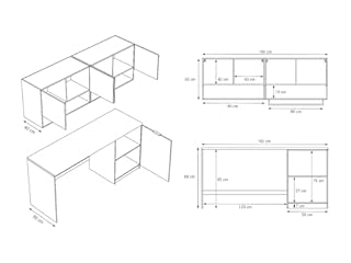 Vente-unique - Meubles de buanderie pour Machine à Laver avec Plan de Travail - L182 cm - Blanc et Naturel Clair - NATAJI