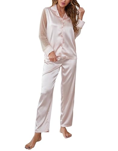 Pyjama en satin de soie de simulation cadeau idéal femme ensemble veste et pantalon