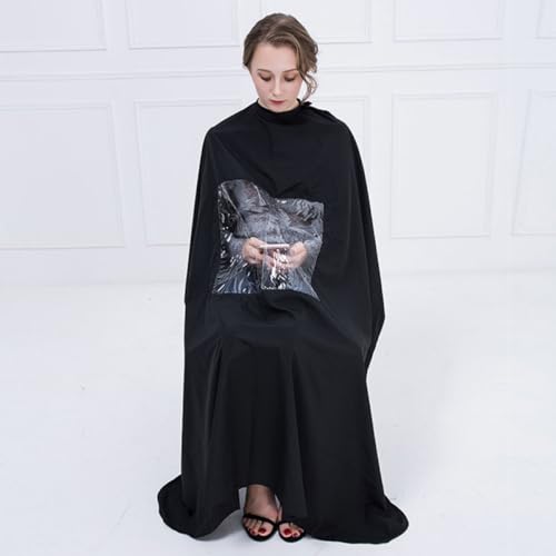 Capa de barbero impermeable para peluquería con ventana para adultos, capa profesional para salón, suministros para estilista de cabello miniatura 7
