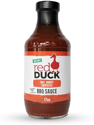 Red Duck Hot Honey Chipotle Organic BBQ Sauce - Memphis Style barbecue sauce, 17 ounces