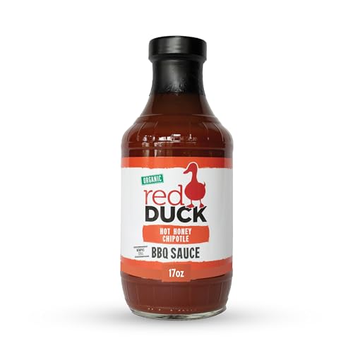 Red Duck Hot Honey Chipotle Organic BBQ Sauce - Memphis Style barbecue sauce, 17 ounces