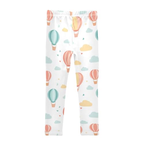 Hot Air Balloons Girls' Leggings Toddler Doodles Clouds Kids Yoga Pants Dance Active Tights 4T2