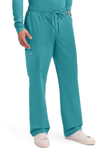 Image of Cherokee WW Professionals Scrubs for Men Tapered Leg Mens Cargo Scrub Pants | Comfortable Poplin Fabric, 2-Way Stretch, Zip Fly, Drawstring, Easy Care, For Active Shifts, Made for Nursing Professionals
