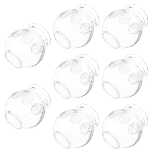 GLEAVI Lot de 8 Ventouses en Verre Relaxation Musculaire, Ventouses à Vide Poignées Ergonomiques pour Massage du Dos Bras à Domicile