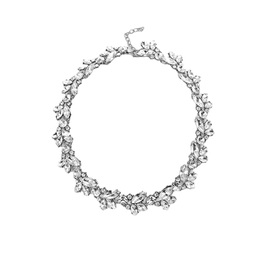 Swanky Diva Exaggerated Luxury White Crystals Stylish IMPORTED Antique Exclusive Enshrine Statement Classic Trendy Highly Rhodium Plated Zinc Crystal Stone Choker Necklace Neckpiece Women & Girls (B0949GBMCX) Amazon Price History, Amazon Price Tracker