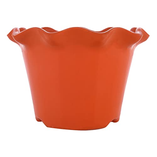 Image of Kuber Industries Blossom Flower Pot|Durable Plastic Flower Pots|Planters for Home D cor|Garden|Living Room|Balcony|Pack of 2 (Orange & Yellow)