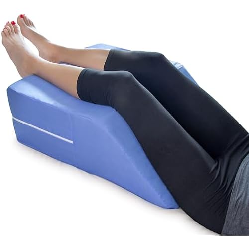 DMI Firm Leg Wedge Pillow for Back Pain Relief (FSA Eligible), High-Density Foam, Bed Wedge Pillow For Legs Elevation, Knee Pain, Post Surgery Pillow, Circulation and Swelling, Pregnancy, Blue