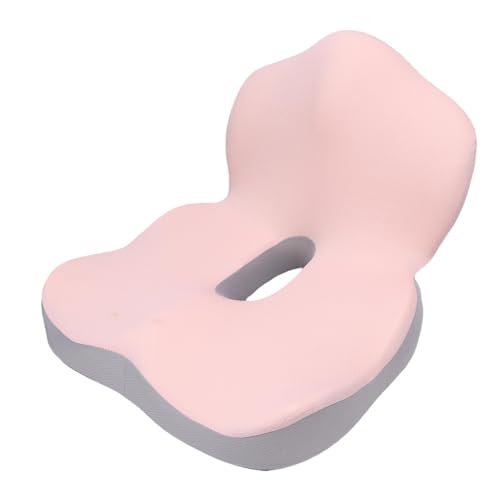 Fafeicy Cojín de Asiento Almohada Lumbar Soporte de Silla de Oficina Cómoda y Soporte de Espalda Adecuado para Viajes en Casa y Negocios (Rosado)