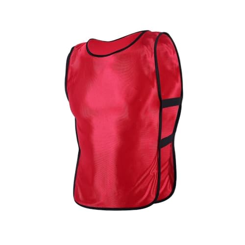 Football Scrimmage Vests, 5 Colors Children Waistcoat Team Practice Vest for Outdoor Sports Football Training (Red) - Image 3