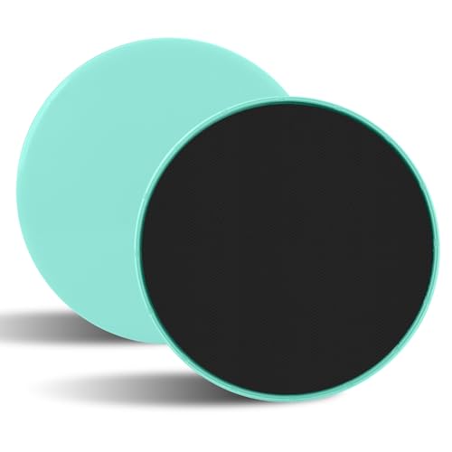 Jesiah 2Pcs Dual Sided Gliding Discs, 17.5cm Reversible Core Sliders Ultimate Core Trainer Exercise Discs Abdominal workout Strength Glider for Men Women Gym Home Carpet Wood Hard Floors