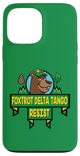 National Park Resist Bear Foxtrot Delta Tango �J�[�g�D�[���X�^�C�� �X�}�z�P�[�X iPhone 13 Pro Max �p