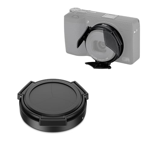 JJC Auto Lens Cap for Ricoh GR IV Digital Camera, GR4 Lens Durable Dustproof Anti-Scratch Protector Cover, No Need to Remove