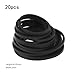 TOPFROP 20pcs 2mm Width Square Rubber Belt 40-65mm/75-100mm/110-145mm Mix Tape Machine Belts, Black