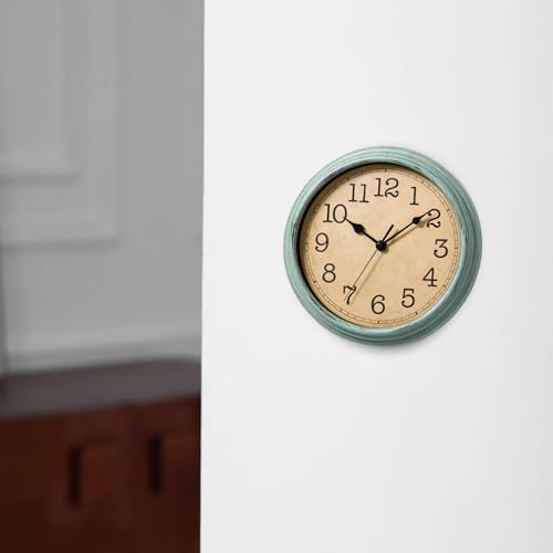 Image of Wall Clock, 9 Inch Silent Wall Clocks Battery Operated, Decorative Clocks for Kitchen Living Room, Bedroom (Teal)