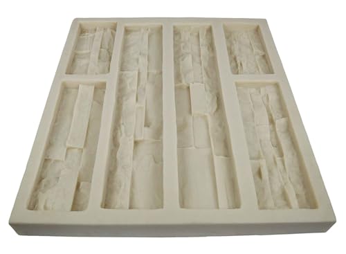 Panel Veneer Stone Rubber Mold for Concrete or Plaster, Western Quick Fit Flats, 21.5x20, Version 2, Recycled Material