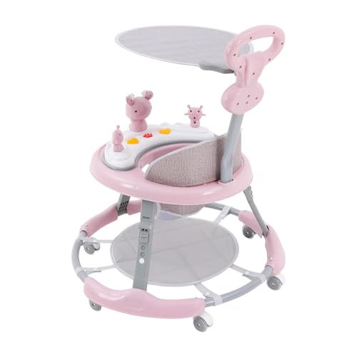Andador de bebé andador escalable, Baby Walker Actividad Desarrollo, Andador Musical Ajustable 7 Alturas 4 en 1 Seguridad Anti basculación 6 Ruedas giratorias Plegable Casa Salón Viaje 70cm
