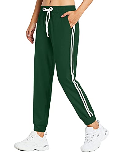 NIASHOT Althletic Sweatpants Joggers for Women High Waist Lounge Pants for Women Ladies Sweatpants Green XL
