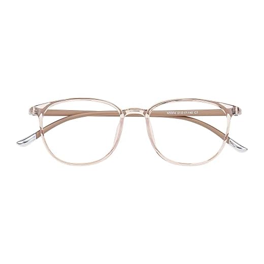 GUDVUE Blue Light Glasses, Ultra Lightweight Oval Eyeglasses, Computer Reading/Gaming/TV/Phones Glasses for women/men, Anti Glare/UV400/Eye Strain, Champagne