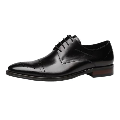 Men's Breathable Business Casual Shoes Wedding Shiny Dress Shoes Lace-up Brogues