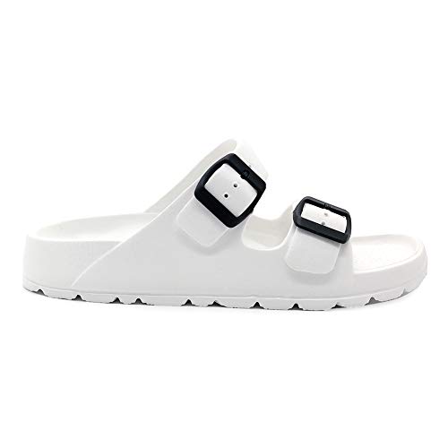 Women's Sandals Adjustable EVA Flat Sandals Comfortable Double Buckle Slides Sandals - Thumbnail 5