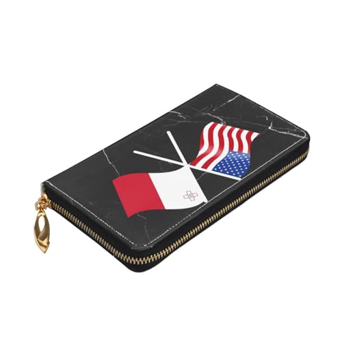 American And Malta Flag Wallet Card Bag4