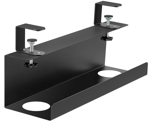 ZhiYo 16in Cable Management Under Desk Tray, 4.9in W x 5.9in H, Black
