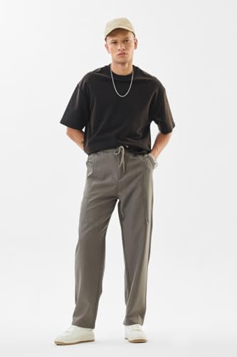 Image of SNITCH Men Chinos | Slim Fit Mid Rise Solid Pattern | Cotton Blend with Medium Stretch & Smooth Texture | Button & Zip Closure for Casual & Street Wear