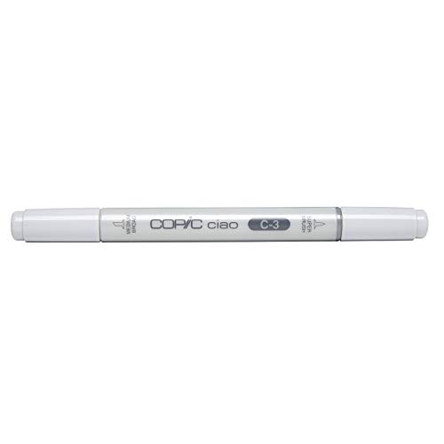 COPIC Ciao Marker Typ C - 3, cool gray No. 3, vielseitiger Layoutmarker, mit einer mittelbreiten und einer Brush-Spitze