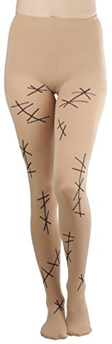 Image of ToBeInStyle Women's Bloody Stitches Scar Zombie Frankenstein Costume Tights Pantyhose Living Dead