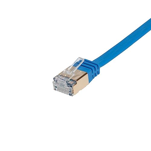 Cable Ethernet Cat7 plano 6 ft con conector RJ45 azul miniatura 3