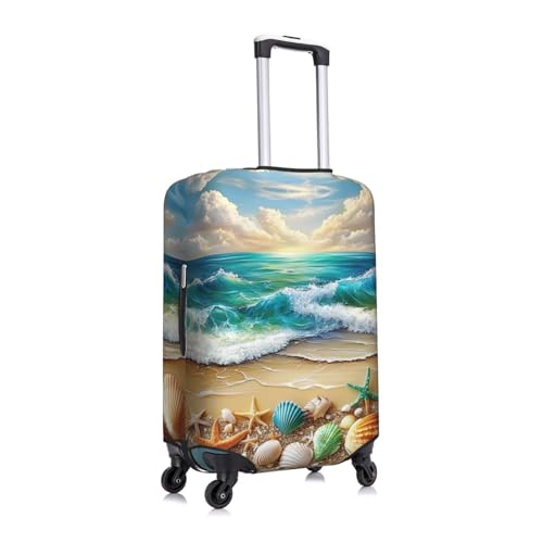 Beach Waves Seashells Luggage Cover Suitcase Cover Protector Travel Suitcase Cover3