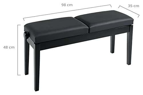 Classic Cantabile Banc de piano deux places noir brillant - Les Beatles, Paul McCartney, John Lennon, RIngo Starr, George Harrison Classic Cantabile Banc de piano deux places noir brillant – Image 4