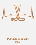 Kalender 2023: XXL Kalender 8x10 Zoll 2023 1 Tag = 1 Seite mit großem Tagesplaner und großartiger Übersicht. Monatsübersicht, Erinnerung und Notizen ... Kalenderbuch | hockey eishockey Herzschlag