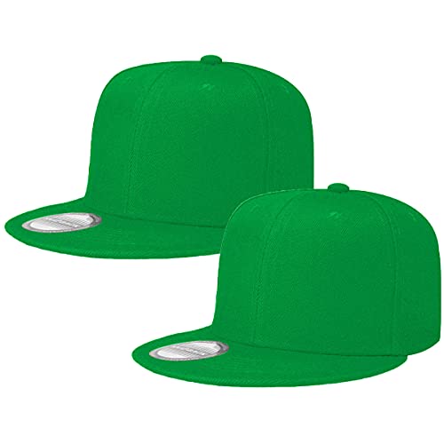 Image of Classic Snapback Hat Cap Hip Hop Style Flat Bill Blank Solid Color Adjustable Size