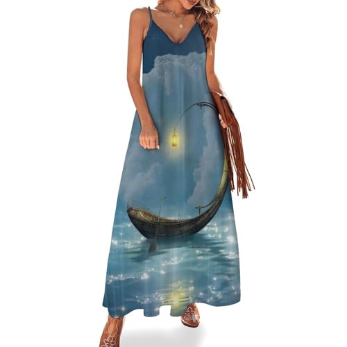 Robe voyage bateau dans les nuages marins longue et infroissable